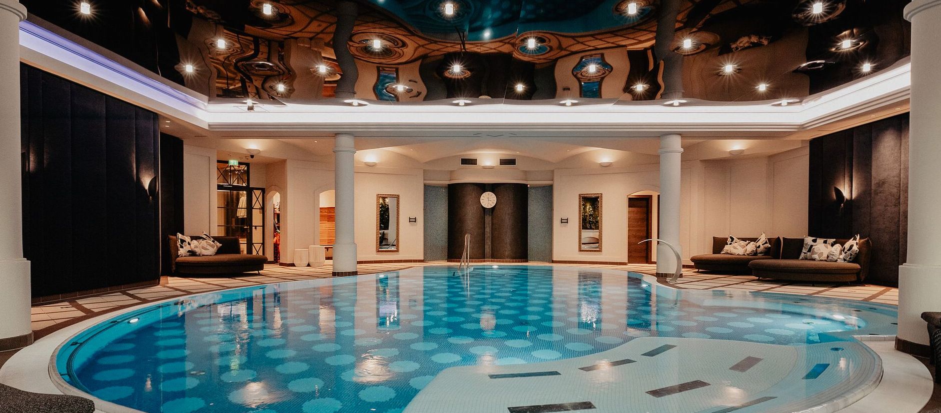 Serene spa interior with natural light and minimalist Scandinavian design